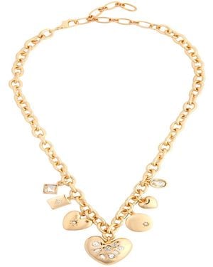 Saachi Heart Multi Charm Necklace - Metallic