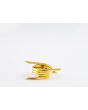 Born in Exile Barbwire Brass Four Twist Ring - Yellow