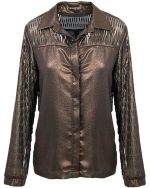 Silvia Serban Neutrals ”Jackpot” Lasercut Copper Shirt - Brown
