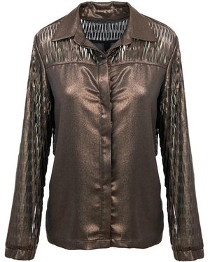 Silvia Serban Neutrals ”Jackpot” Lasercut Copper Shirt - Brown