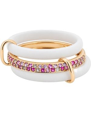 Artisan 14K Sapphire & Ceramic Statement Ring - Pink