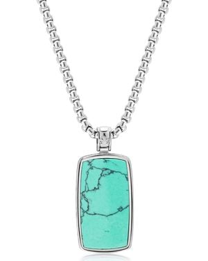 Nialaya Dog Tag Necklace - Blue