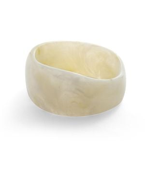 Hye Jane Jewelry Neutrals Bone Resin Marbled Forma Bangle - White