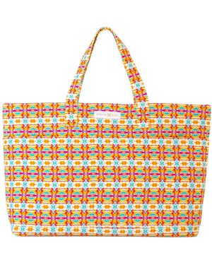 Evelyn & Kate Turtle Quilted Zipper Tote - Orange