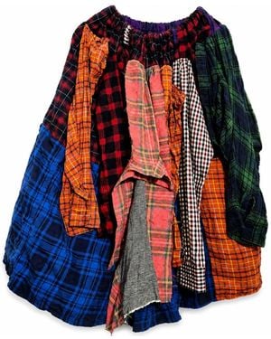 Zasta Studio Deconstructed Flannel Skirt B - Blue