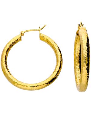 Kaizarin Hammered Hoop Earrings - Metallic