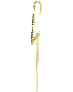 Spero London True Lightning Gemstones Sterling Bolt Ear Crawler - Metallic