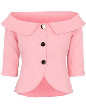 Zetaye Celeste Linen Cotton Blazer - Pink
