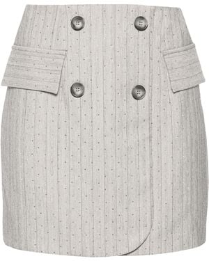 Nissa Crystal-Embellished Mini Skirt - Gray