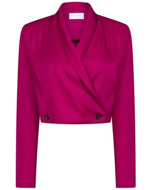 Roses Are Red Cropped Blazer - Pink