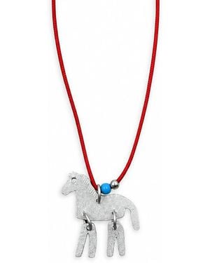 The Pheia Horse On String Necklace - Metallic