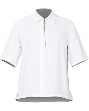 Smart and Joy Zipper Collar T-Shirt - White