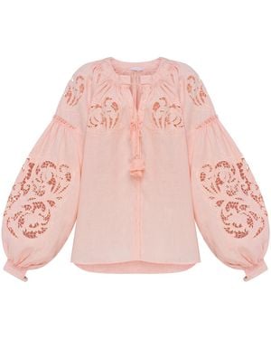 Annabo Lily Richelieu Powder Blouse - Pink