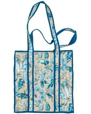 Inara Lotus Tote Bag - Blue