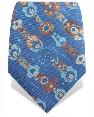 Gresham Blake Retro Stripe Silk Tie - Blue