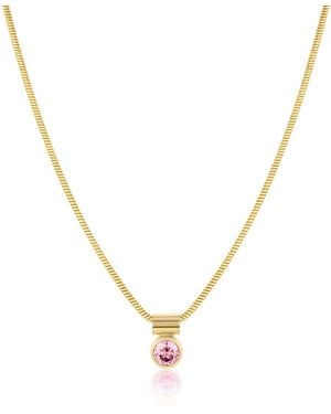 SET & STONES Ellie Birthstone Necklace- October - Metallic