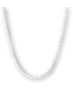 Mink&Ivy Natural Fresh Water Pearl Necklace Adjustable Length - Metallic