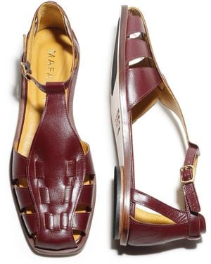 Mafalda Ida Wine Fisherman Sandals - Red