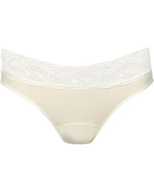 Zd - Zero Defects Neutrals Diana Mid-Rise Lace Brief – Softness With Soy Fibre - White
