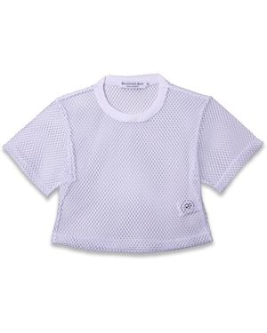 Bradford Row Alyah Mesh Crop Tee - Purple