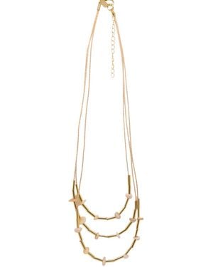 Nart Nature Making Art The Beads Layers Buriti Natural Fibre Necklace - Metallic