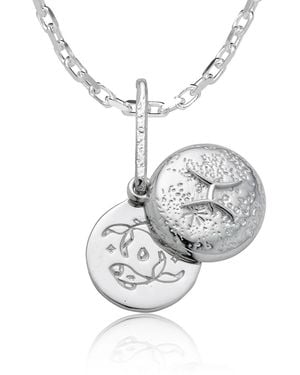 Cartography Pisces Zodiac Locket Necklace - Metallic