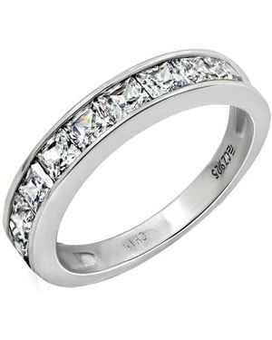 Diamonbliss Princess Cut 3Mm Channel Set Half Band Ring - Metallic