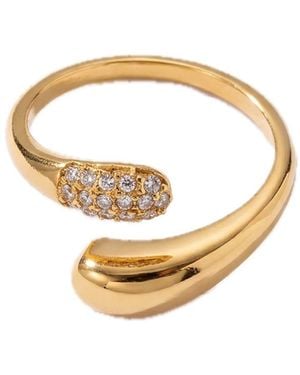 Elk & Bloom Double Star Dainty Dome 14K Ring - White