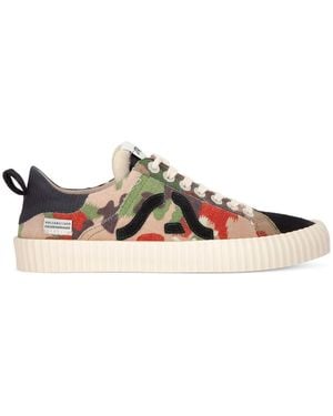 Springa | Unique Vulcanized Sneakers Italian Handmade Wavy Military Trainers - Brown