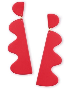 By Chavelli Wiggles Dangly Earrings - Red