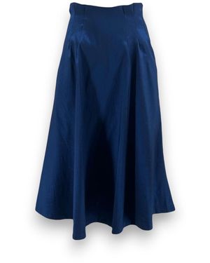 Monzlapur New York Box Pleated Taffeta Skirt - Blue