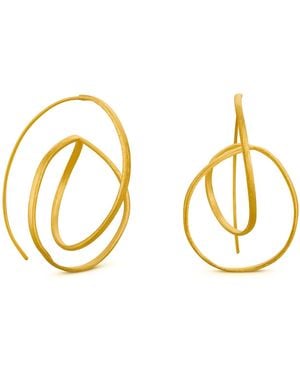 Joidart Large Golden Earrings Embolic - Metallic