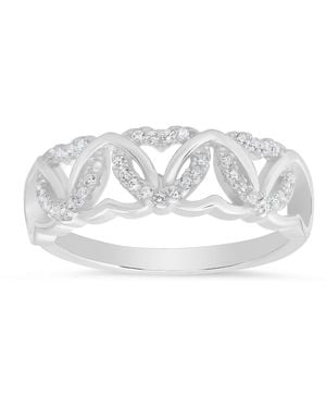 Kylie Harper Interlocking Hearts Diamond Cz Ring - Metallic