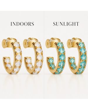 Native Gem Alchemy Colour Changing Aqua Mini Hoops - Metallic