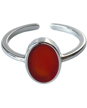 Fi Collection Sterling Carnelian Ring - Red