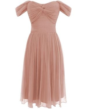 Framboise Rome Short Elegant Dusty Silk Dress - Pink
