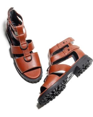 Mafalda Pietra Havana Flat Sandals - Brown