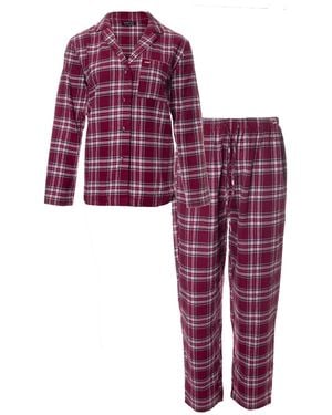 Pretty You London Plaid Pyjama Set - Purple