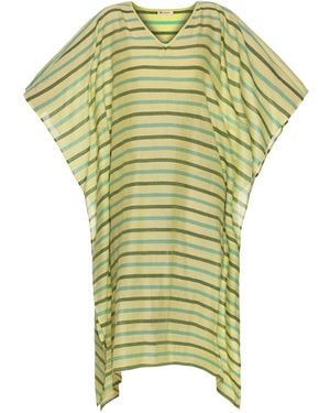 Heritagemoda Maxi Dress Kaftan With & Stripes – Breezy & Vibrant Summer Wear - Green
