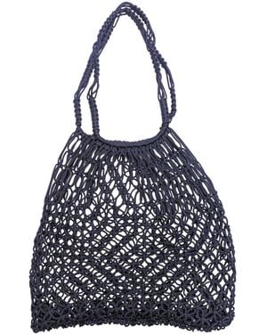 Berber Leather The Nador Macrame Tote - Blue