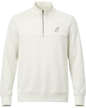 Foster Taylor Sweat Qtr Zip Mock Neck - White