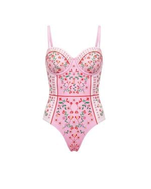 Jessie Zhao New York Blush Botanica One Piece Swimsuit - Pink