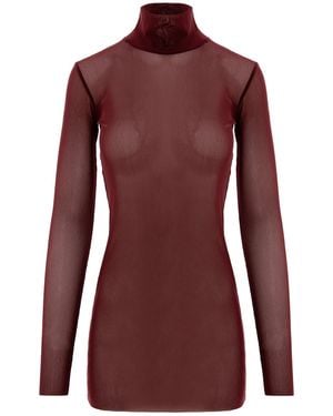 concept A trois Bordeaux Tulle Blouse - Purple