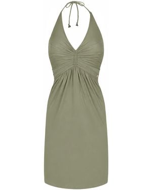 Chic by Lirette Korte Halter Jurk Natural - Green