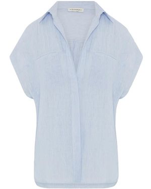The Summer Edit Mali Linen Shirt - Blue