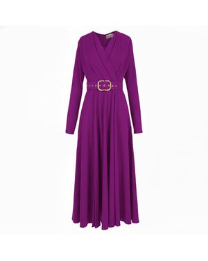 ALINA CERNĂTESCU Midi Drapery Cocktail Dress - Purple