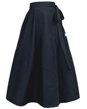 Frock Tales Meyer Wrap Midi Skirt - Blue