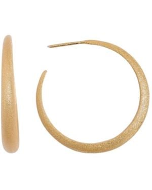 Claire Hill Designs Brushed Large Tapered Hoop Earrings - Metallic