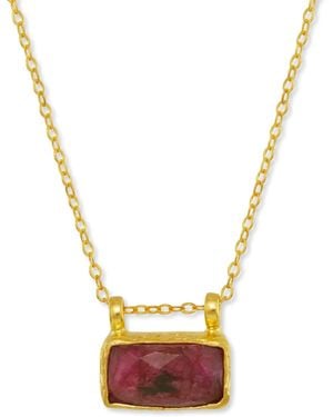 Ottoman Hands Alessa Ruby Pendant Necklace - Metallic