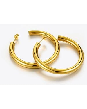 Sophelia Simply Chunky Plated Hoop Stud Earrings - Metallic